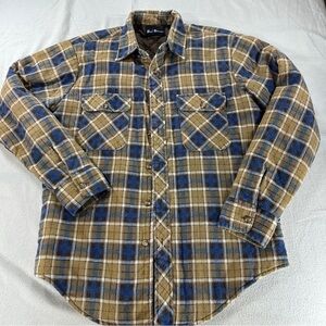 Vintage Bud Berma Quilt Lined Flannel Shirt Jacket  Shacket Plaid Sz M